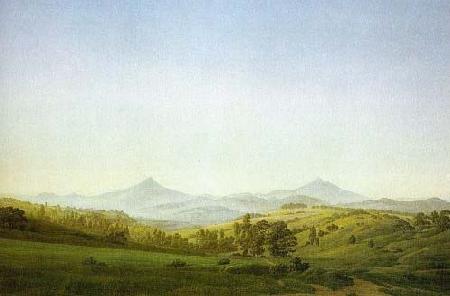 Caspar David Friedrich Bohemian Landscape with the Milesovka oil painting image